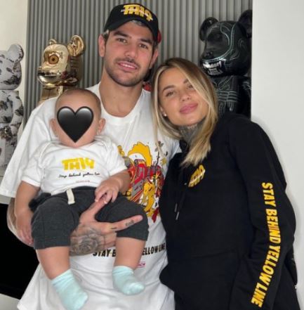 Jean-Francois Hernandez son Theo Hernandez with his girlfriend Zoe and son Theo Jr. 